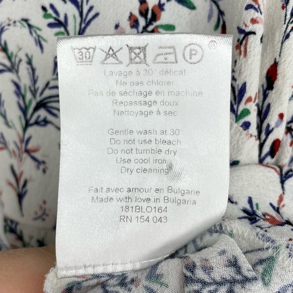 Sezane Floral Print Blouse - White and Blue - Picture 5 of 8